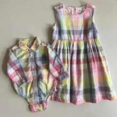 ゆゆ。さま同梱GAP チェック柄 ワンピース&ロンパース セット 110 70