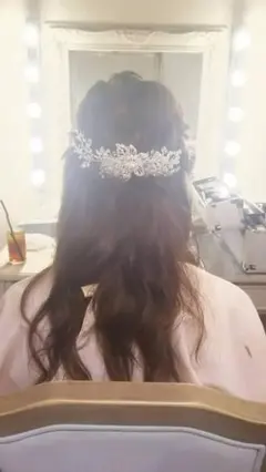 ブライダル 小枝 ヘアアクセサリー フラワー ボンネ