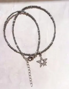 星ビーズネックレス Y2K サブカル グランジ ダークコア 男女兼用