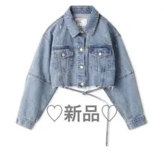 新品♡フレイアイディー　クロップドデニムジャケット(BLU-F)