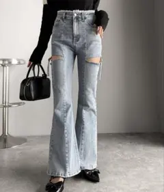 【mily bilet】甘すぎないスリットで肌魅せ美脚 デニム