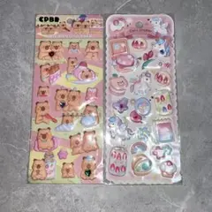 カピバラとユニコーンのかわいいシール2点セット