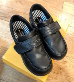 フォーマルシューズ 黒 マジックテープ　19cm