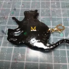 黒猫チャーム ゴールド「M」付き