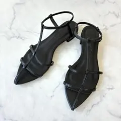 LE TALON ルタロン ポインテッドトゥ ダブルTストラップ サンダル Ｌ