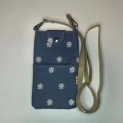 A 斜め掛け　スマホポーチ　マーガレット　ハンドメイド