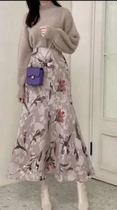 GRL グレイル　花柄マーメイドスカート[tu472] Mサイズ