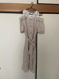 INGNI オフショルダー チェック柄 ワンピース M