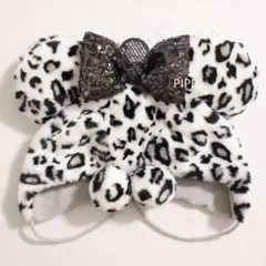 ディズニー　ファンキャップ　ミニー　白　レオパード