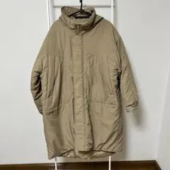 フード付き ロング中綿入りコート ベージュ アウター モッズコート 防寒着