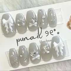 ネイルチップ 地雷系 量産型 韓国 サブカル ワンホン y2k スナ系 ガーリー