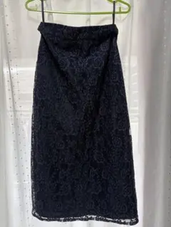 ネイビー レース タイトスカート Mサイズ