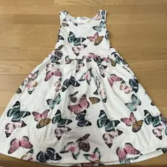 H&M 蝶プリント ノースリーブワンピース