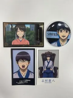 銀魂わーるど 志村新八 缶バッジ・インスタントフォト風 志村妙 ステッカーセット