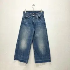 リーバイス デニムパンツ ジーンズ ワイドパンツ ダメージ ブルー Mのサムネイル