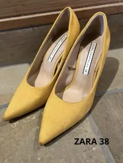 ZARA ザラ　イエロー　スエード　ハイヒール 38