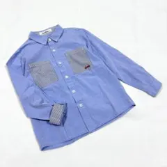 【ファミリア】美品 ブラウス 長袖 シャツ 襟付き フォーマル ストライプ 車