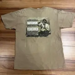 GILDAN BUCK WEAR バス釣り Tシャツ Lサイズ ベージュ
