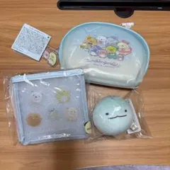 すみっこぐらしぬいぐるみ、ポーチ、スクエアフラットポーチ