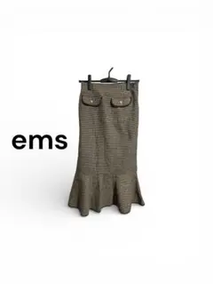 ストライプ フレアスカート 前ポケット付き