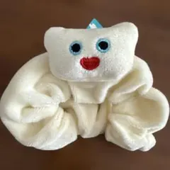 【新品未使用タグ付き】mojojojo ぬいぐるみシュシュ ホワイト