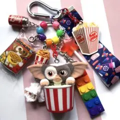 じゃらじゃらキーホルダー　カラフル　ポップコーンいっぱい☆