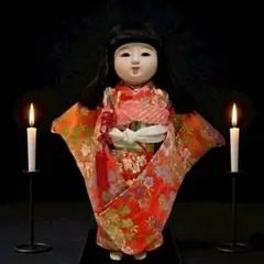 日本人形 舞妓 扇子 金襴衣装 髪飾り - メルカリ