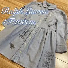 ラルフローレン　キッズ　シャツワンピース　4/100❤️ファミリア　バーバリー
