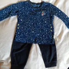 ミッキーマウス 星柄 長袖パジャマ 100cm　ユニクロ　フリース　ルームウェア