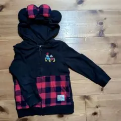 ミッキー  ミニー 耳付きフード パーカー 90cm　ポケット付き