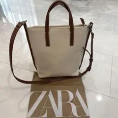 ZARA キャンバス トートバッグ 2WAYのサムネイル