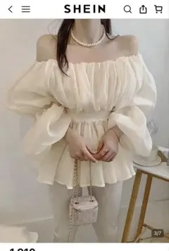 【新品未使用✨】SHEIN 長袖 シアー トップス オフショルダー デート 秋