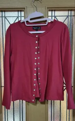 アニエスベー 綿 カーディガン プレッション サイズ2 ピンク