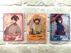 進撃の巨人　縁日　アニまる　エレン　ミカサ　アルミン　特典箔カード