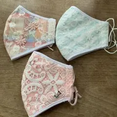 レースマスク　3枚セット　ハンドメイド