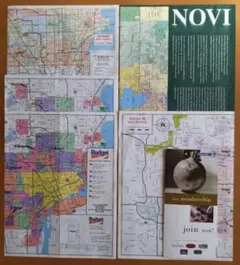 デトロイト周辺及び空港の道路地図、ゴルフ場(カナダ含む)とピッツバーグ空港15点