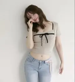 andmary Ribbon denim allinone - メルカリ