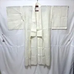 長襦袢　イチョウ　縮緬　単衣　生成　リメイク　練習用　身丈125cm