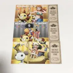 ONEPIECE チケット風カード ナミ ブルック ウソップ