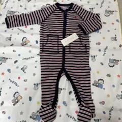 【新品未使用】ラルフローレン　ストライプ　足つきロンパース