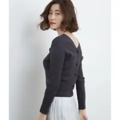 新品　2WAYワイドリブカーディガン