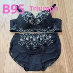 ブラジャー ショーツ セット ブラック 刺繍 Triumph ニッセンのサムネイル