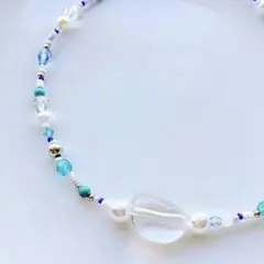 beads necklace＊blue glas