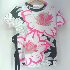 美品MARNI 半袖 ボタニカル 花柄 リボン 白 ピンク 38のサムネイル