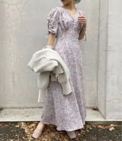 SNIDEL バリエーション マーメイド プリント ワンピース