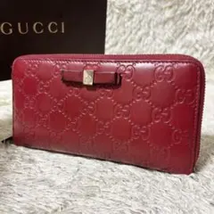 GUCCI グッチ長財布インターロッキング GGパターン 赤 - メルカリ