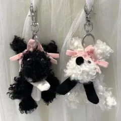 ハンドメイド　キーホルダー　モール人形　わんちゃん