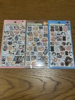 【正規品】ボンボンドロップシール　新作　和柄　和猫　和犬　柴犬　3枚セット