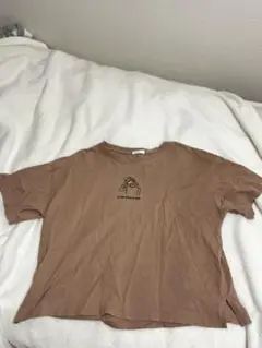 カジュアル ゆったり Mサイズ COLZA ブラウン グラフィックTシャツ