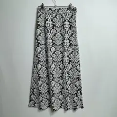 frunco ロングスカート　レディース　ダマスクス柄　黒　白　Mのサムネイル